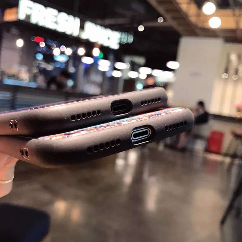 Jiban для IPhone X 6S 7 8 плюс роскошный звездное небо луны и звезд Горный пейзаж зеркало