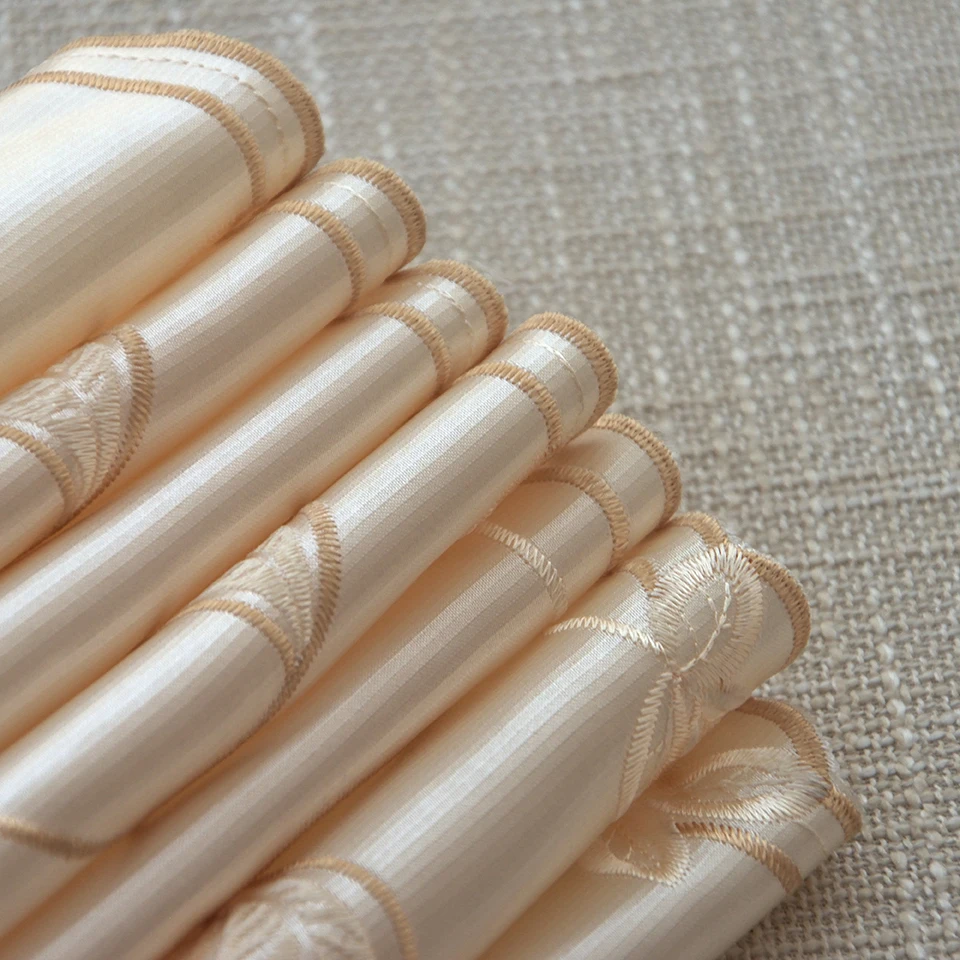 

Terylene tulle Gold foliage Embroidered Pattern , Balloon Window Curtains for Kitchen Bedroom Living Room Decorative