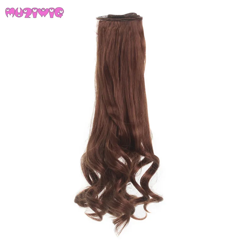 

25cm Bright Colorful Pearl flower Curly doll wig hair wefts Extensions for BJD/American Doll DIY Accessories