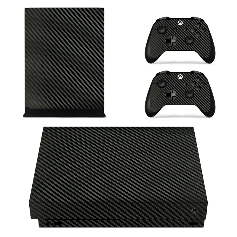 Съемный углерода Волокно узор винил кожи Стикеры Плёнки для Xbox One X консоли Protector+ Xbox One X контроллер Обложка наклейки