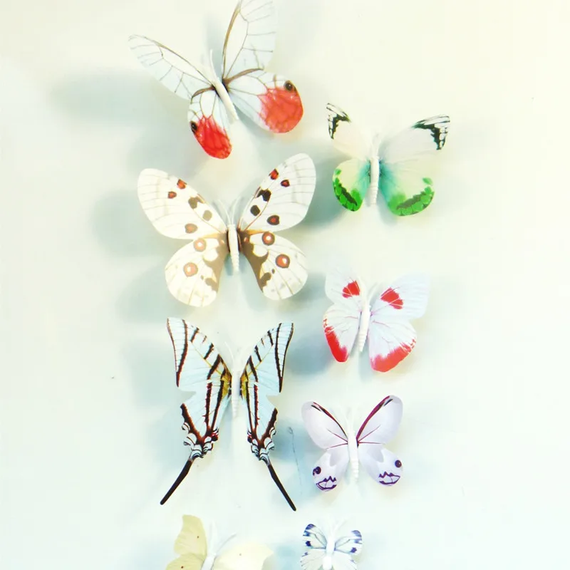 Hot 12Pcs/Set Bedroom Room 3D Three-Dimensional Refrigerator Stereo Simulation Vivid Butterfly Magnet Wall Sticker Decoration | Дом и сад