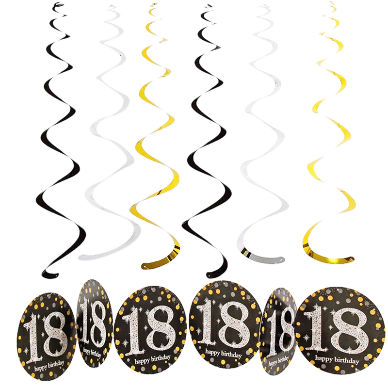 1 Set Birthday Party Paper Craft Tableware DIY Cups Plate Banner Spiral Pendant for 21/30/40/50/60 st Adult Supplies | Дом и сад
