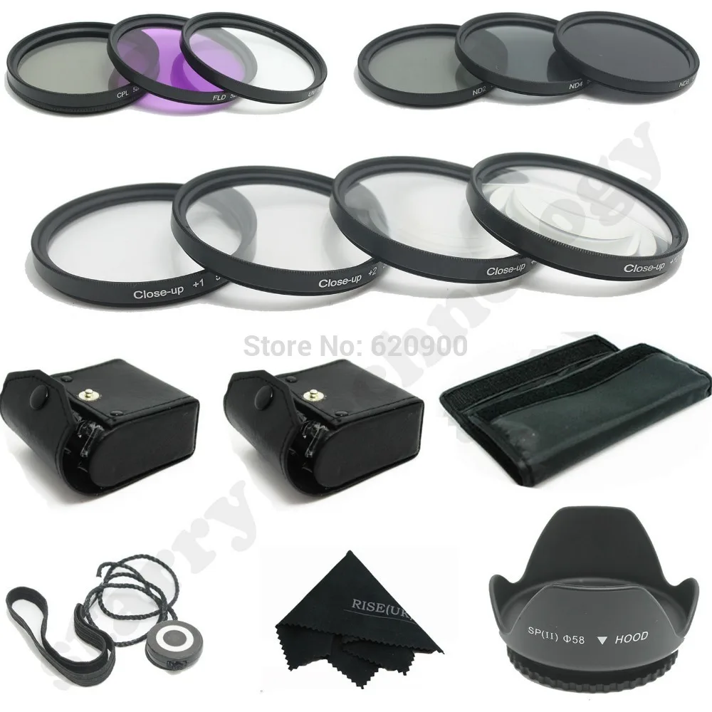 

100% GUARANTEE 52MM Macro Close Up Set + UV CPL FLD/ ND 2 4 8 Filter Kit For Nikon D600 D3200 D3100 D3000 D7000 D5100 D80 D300S