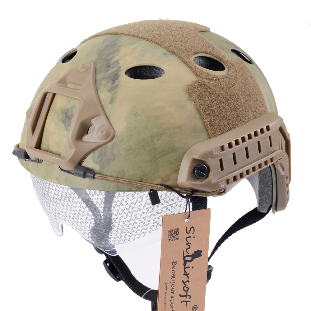 SINAIRSOFT военный страйкбол защитный Быстрый Шлем с защитными Goggle PJ Тип шлем прыжок Тактический шлем страйкбол