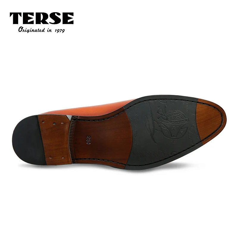 TERSE/роскошные мужские туфли с ремешком модельные ручной работы из натуральной