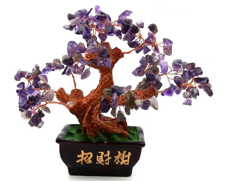 

Lucky tree!!! Natural pretty Purple crystal gem tree