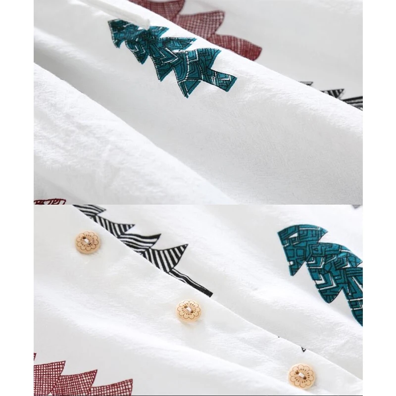 Mori Girl Cotton Linen Vintage Summer Women Clothing O-neck Tree Printed Dress Short Sleeve Loose Casual Vestidos PP-361 | Женская