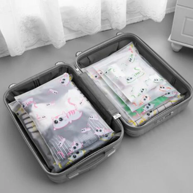 Fashion Cat Travel Transparent Cosmetic Bag t Zipper Luggage Partition Storage Bags for Clothes and Underwear Packing Organizer | Дом и сад