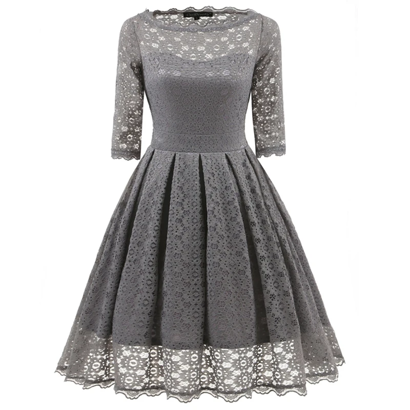 Summer Swing Lace Dress Elegant Retro Robe Sexy Evening Party Dresses Women Clothing Tunic Vintage Rockabilly Z3D434 | Женская одежда