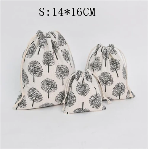 Beige S 1 шт., фруктовая Хлопковая Сумка на шнурке, женская косметичка для путешествий, косметичка, обувь, органайзер для хранения ткани, сумки, маленький кошелек для монет, карман - Цвет: Beige S