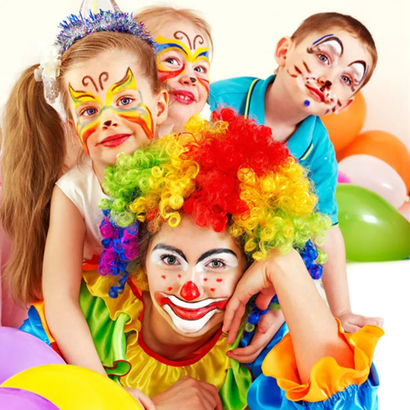 Оптоволоконные головные уборы wild curl up Coaplay Clown шляпы на Хэллоуин украшения для