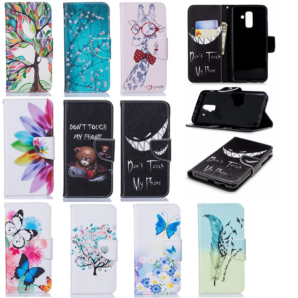 Флип чехол для Samsung Galaxy A6 Plus 2018 A605F A605FN/DS кожаный телефона A 6 SM A605FN/DS|leather case|case