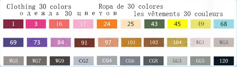 Cothing 30 Color TOUCHNEW студентов аниме ручная роспись двойная масляная художественная ручка 12 30 40 цветов манга прекрасный маркер скетч комикс Рисование рисунки - Цвет: Cothing 30 Color