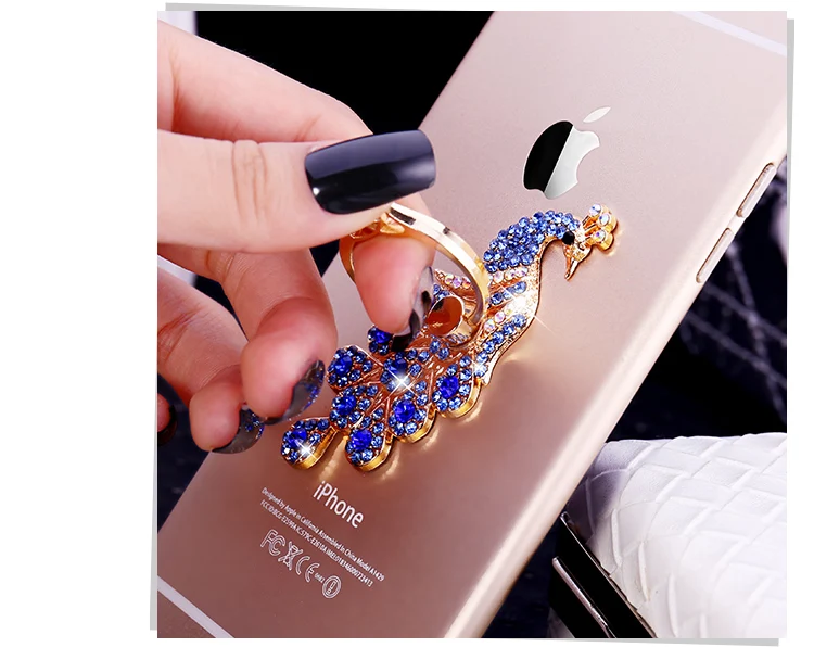 Алмазный металлический держатель на 360 градусов, кольцо с павлином для iPhone XS Max XR X 8 7 6 6S Red mi K20 Pro Note 7 mi 9 SE 9 T, подставка-держатель