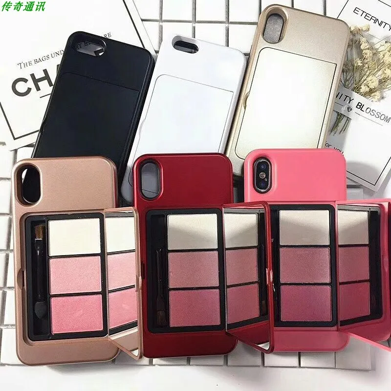 Женский макияж Палитра Тени для век зеркальные чехлы телефонов iphone 7 8 Plus X 6 6S