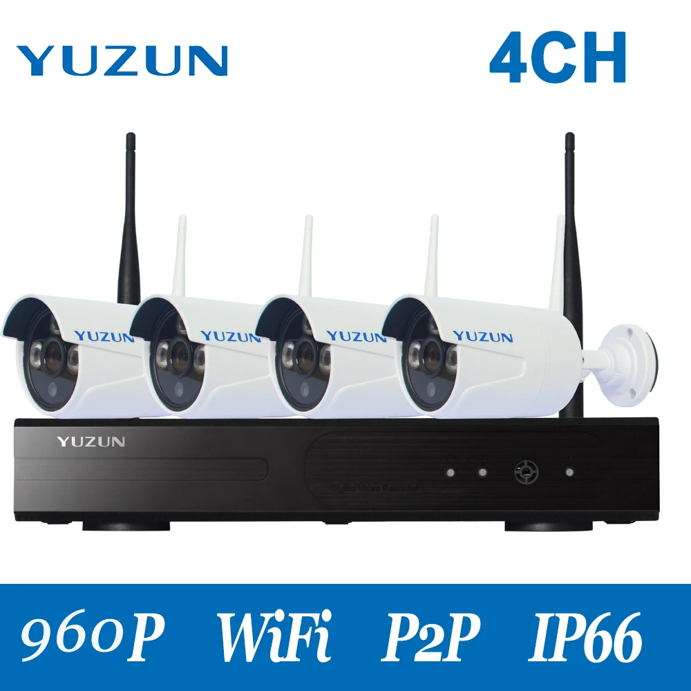 960 P Wi Fi комплекты видеонаблюдения 4ch беспроводная ip камера 500 м каскадный режим HD