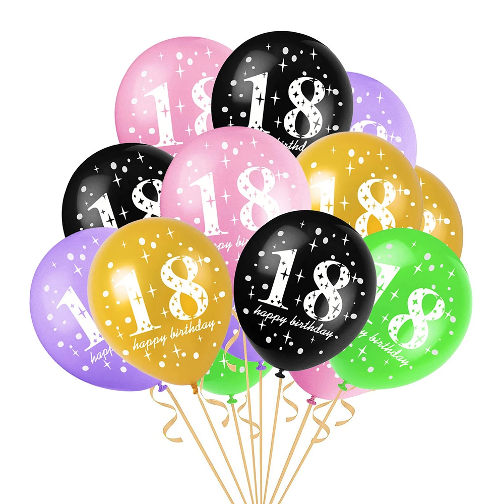 YORIWOO латексный шар 18 день рождения шары комплект золотистый и черный Happy плакат