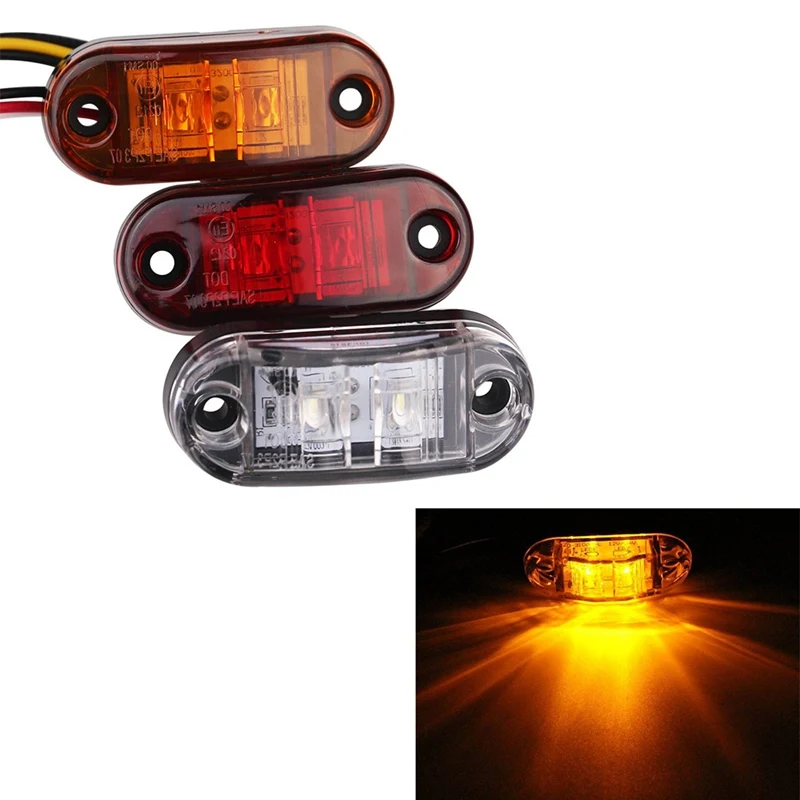 1pc 12V / 24V Universal LED Side Marker Lights Car External Warning Tail Light Auto Trailer Truck Lorry Lamps | Автомобили и