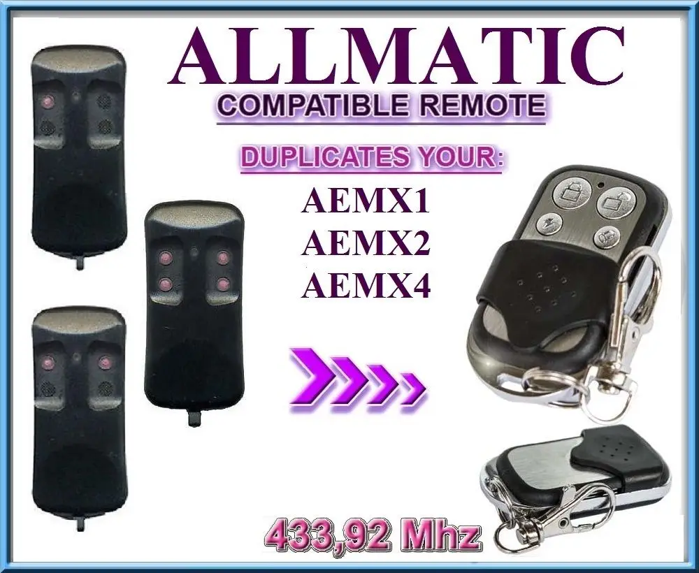 Универсальный пульт дистанционного управления ALLMATIC AEMX1 AEMX2 AEMX4 433 92 МГц клон с