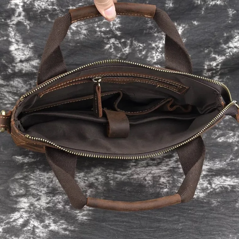 Men's Shoulder Bag Genuine Leather Handle Messenger Small Vintage Handmade Crazy Horse Crossbody Flap | Багаж и сумки