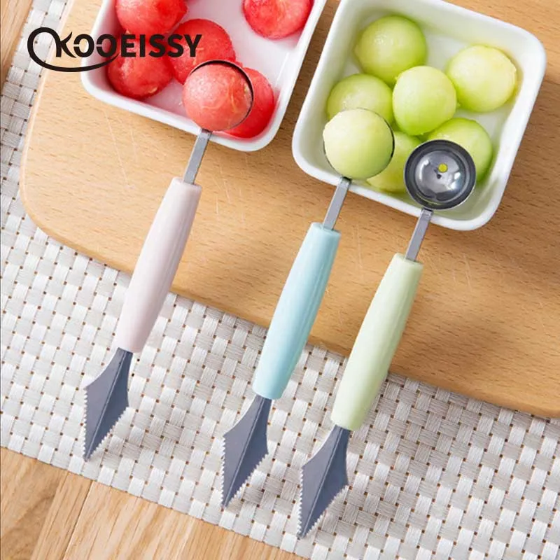 Carving Stainless Steel Melon Ice Cream Baller Double Ended Scoop Sculpture Fruit Knife Spoon Tool Kitchen | Дом и сад