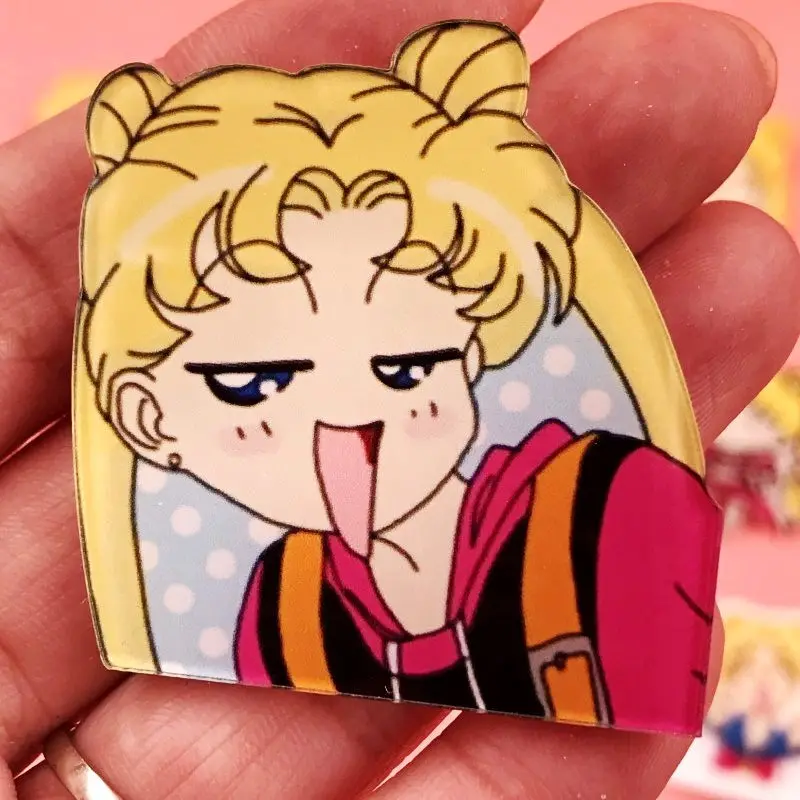 Оптовая продажа 5 шт Мультяшные значки моряк Мун солдат акриловые булавки на