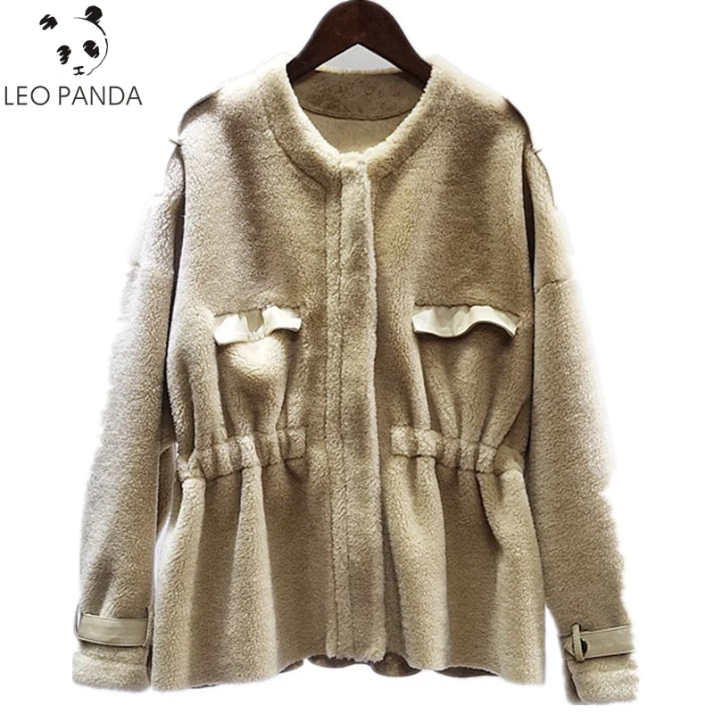 Новинка 2019 модная женская короткая куртка из 100% шерсти на завязках Милая зимняя с