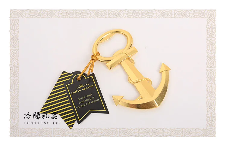 

wedding party favor gifts and giveaways for guests - Golden Anchor Shaped Chrome Bottle Opener wine opener 80pcs/lot