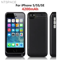 ntspace 4200mah portable power bank case for iphone 5 external battery power pack charger cover for iphone 5s se battery case