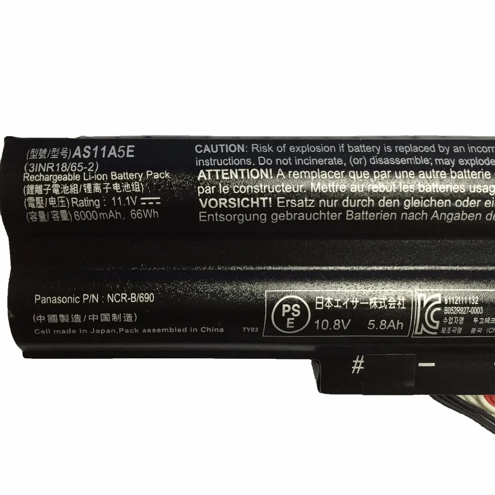 Новый оригинальный аккумулятор для ноутбука Acer Aspire 3830TG 11 1 T 6000 3830T 5830TG 4830TG AS11A3E AS11A5E