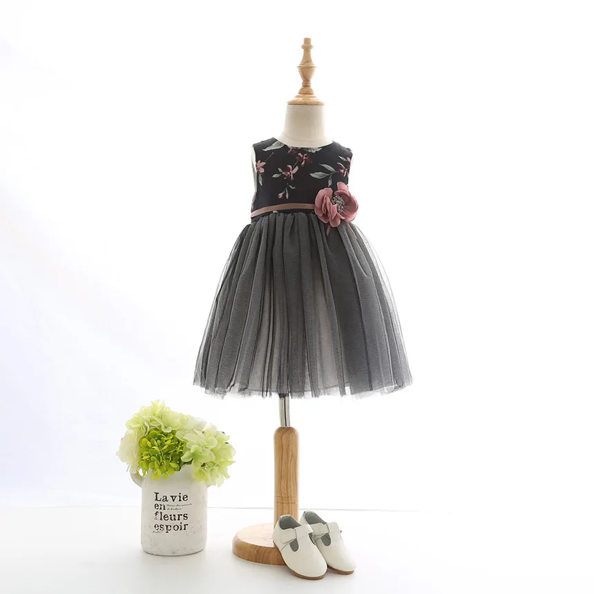 Children Girls Princess Multi Flower Sashes Layered Mesh Tutu Party Dress Ball Gown 1-6 Years | Детская одежда и обувь
