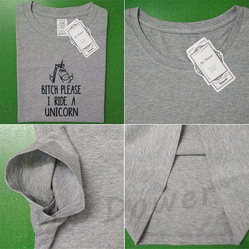 2018 Summer T Shirt Women BITCH PLEASE I RIDE A UNICORN Printed T-shirt Cotton Short Sleeve Tees Funny Tops Camiseta Femenina | Женская