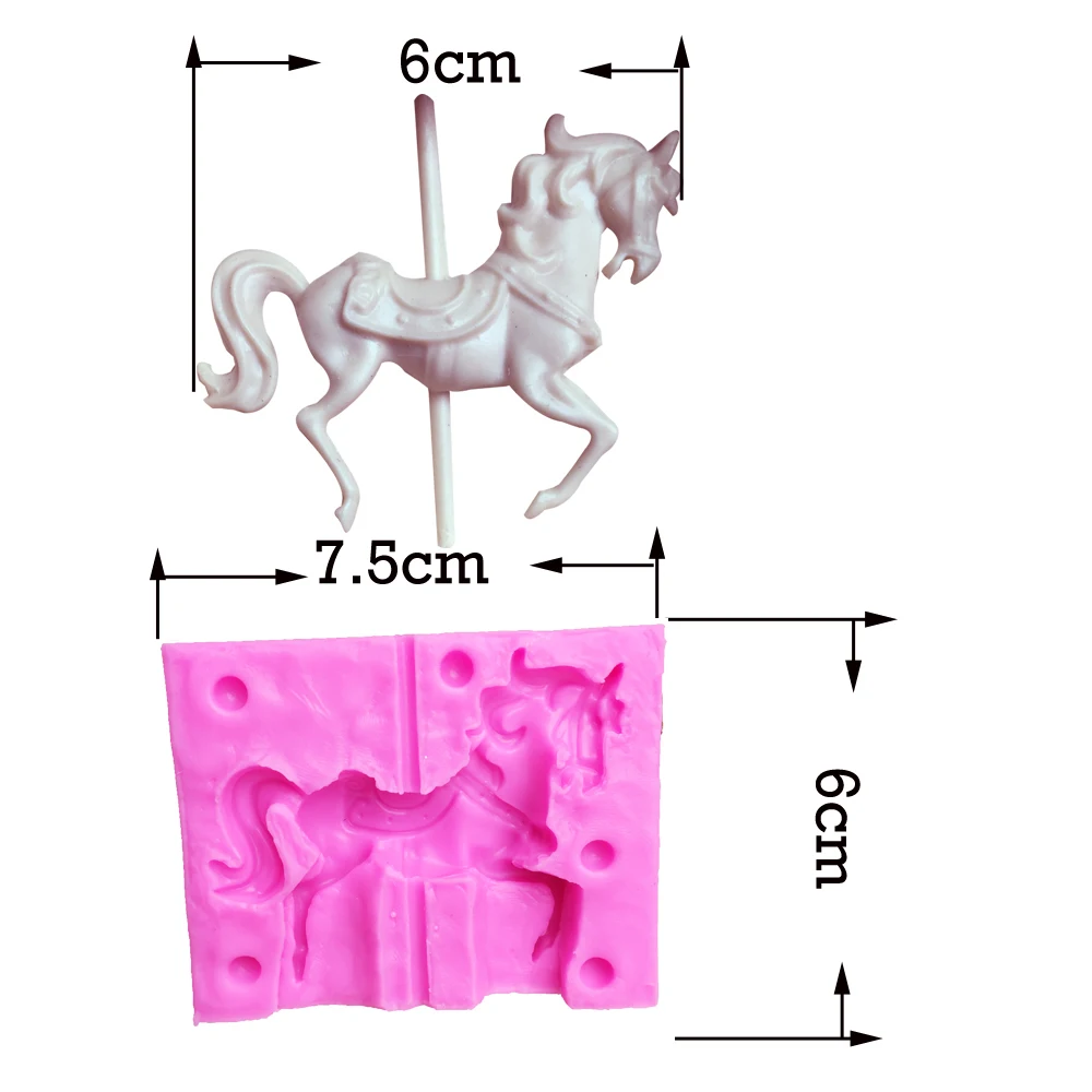 3D Carousel Horse силиконовая форма для свечей Fimo глиняные формы мыла инструменты