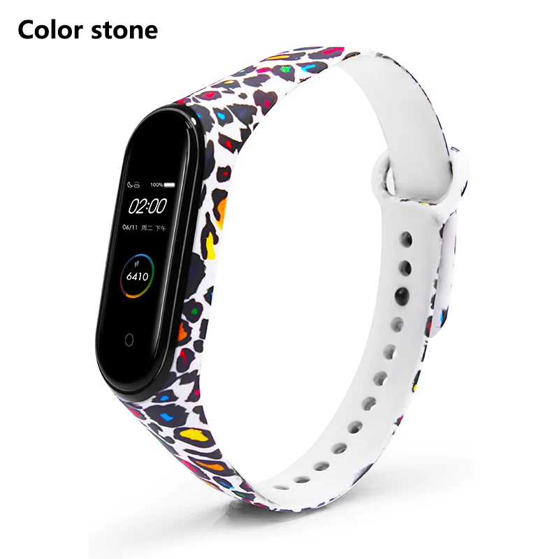 Color Stone BOORUI mi band 4 ремешок силиконовый miband 4 универсальные аксессуары спортивный ремешок на запястье Замена для xiaomi mi band 4 смарт-браслеты - Цвет: Color Stone