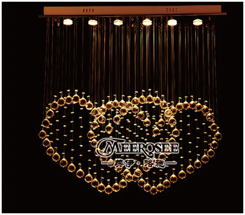 

Modern Crystal Ceiling Light Fixture Rectangle Crystal Ceiling Lamp lustres de cristal Love Curtain Lamp with 6 Lights included