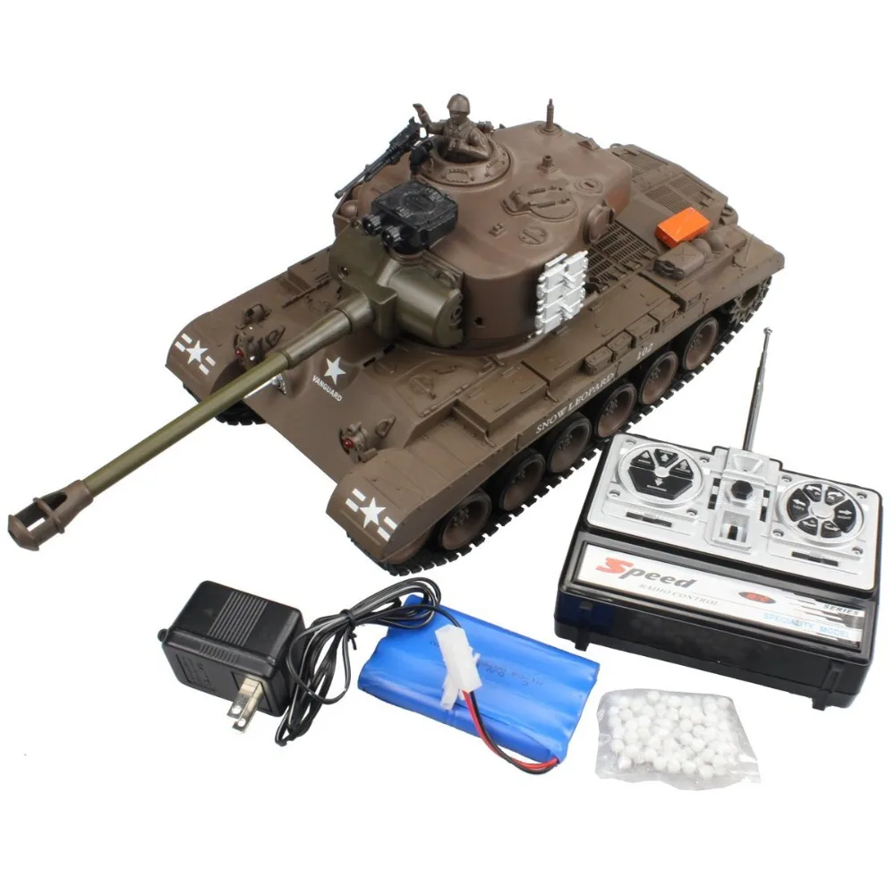 Р/У танки нам M26 15 канал 1/20 Першинг Snow Leopard основной боевой танк модель с стрелять
