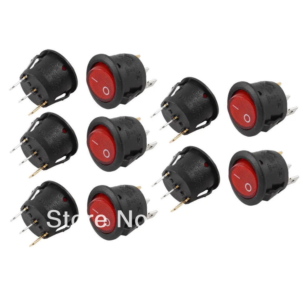 AC 6A/250V 10A/125V On/Off два положения SPST крассветильник па застегивающаяся круглая