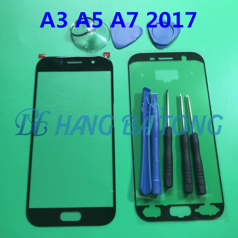 Внешний передний Внешний стеклянный объектив Замена для samsung Galaxy A3 A320 A5 A520 A7 A720 lcd сенсорный экран стекло+ клей