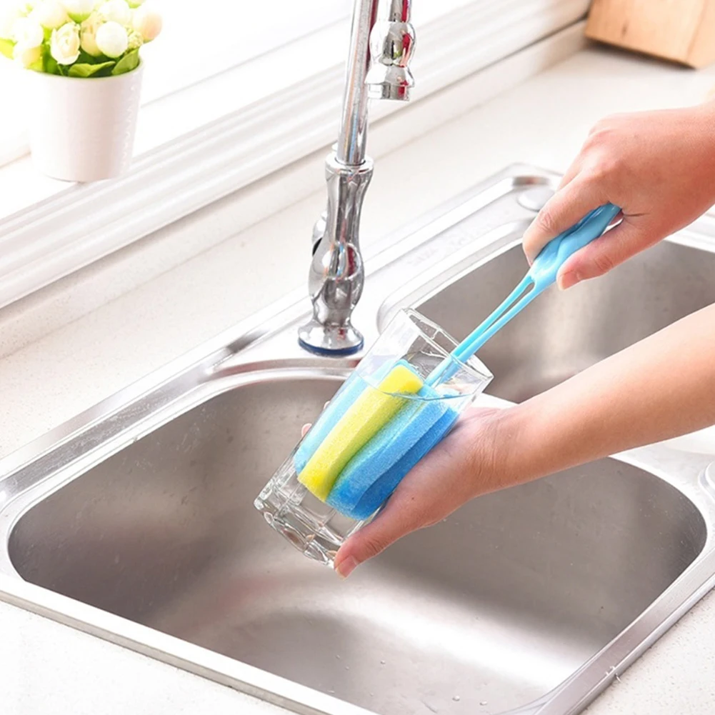 Hot Cute Standing Style Sponge Brush Milk Bottle Cup Washing Cleaning Kitchen Tool | Дом и сад