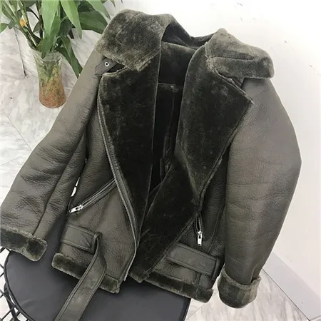 Толстые теплые русские женские зимние меховые пальто автомобильные женские дубленки китайские импортные женские кожаные куртки из искусственного меха C1347 - Цвет: Армейский зеленый