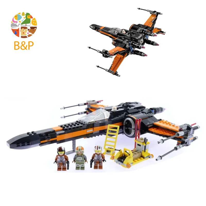 Legoing 75102 742 шт. звезды план войн первый заказ Poe X истребитель Набор Модель