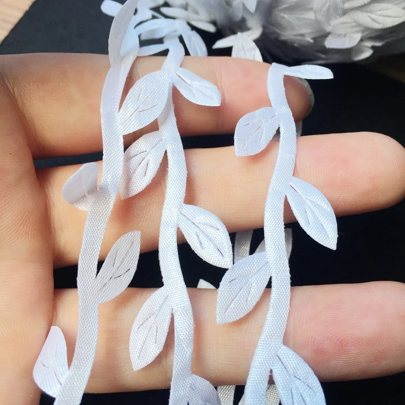 10Yards Meetee Cloth material white rattan leaf lace trim ribbon DIY garland garment decoration accessories -C650 | Дом и сад