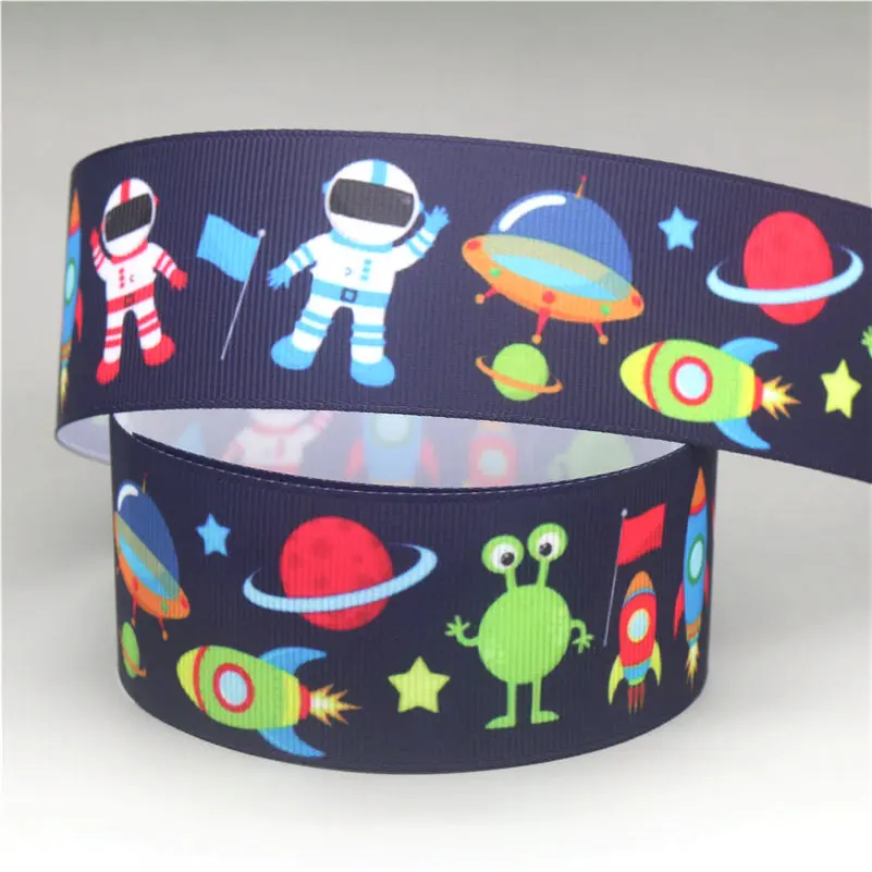 DHK 1 5 дюйма 10 ярдов космос США звезда Печатный grosgrain искусственный бант головные