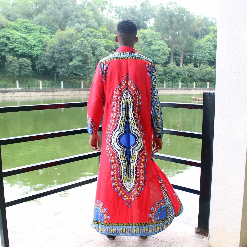 Dashikiage Унисекс Новая мода Базен длинная рубашка Африканский кафтан с длинным рукавом Дашики пояс
