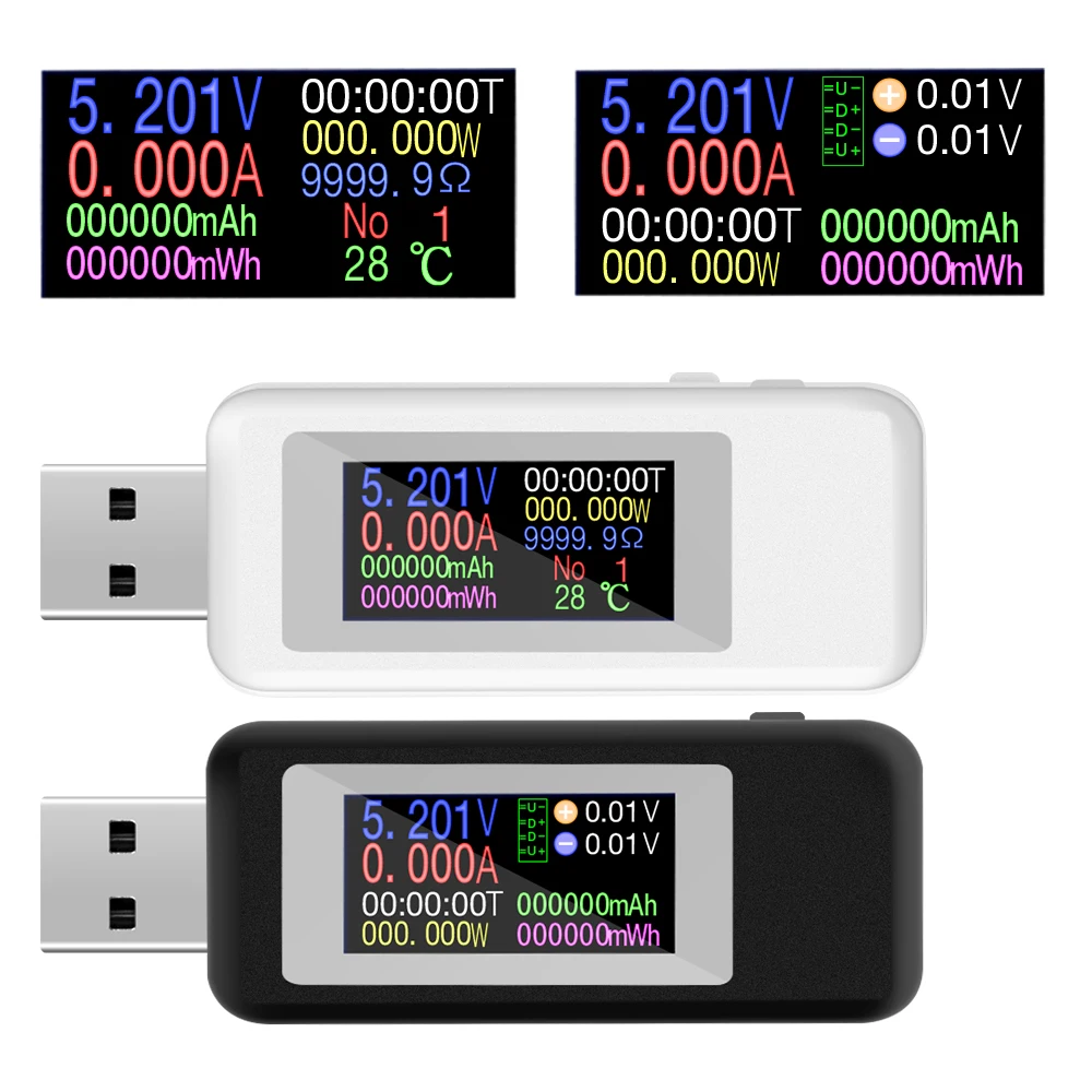 USB тестер с разъемом Type c цифровой вольтметр постоянного тока измеритель