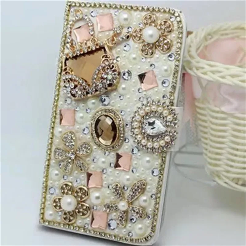 Роскошный кожаный чехол кошелек со стразами и кристаллами для iPhone 11 12 Pro Max XR 6 7 8 plus