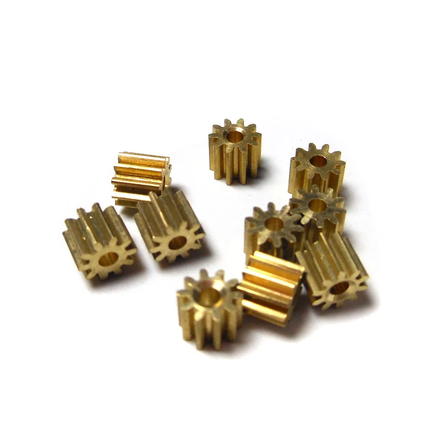 

102A 0.4M Copper Pinion Gears 10 Teeth 0.4M 1.98mm Shaft Hole Gear (10pcs/lot)