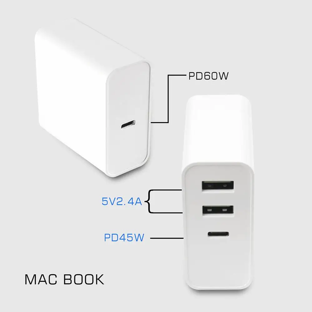 USB C 57 Вт 65 быстрое зарядное устройство выходной порт Тип PD блок питания для