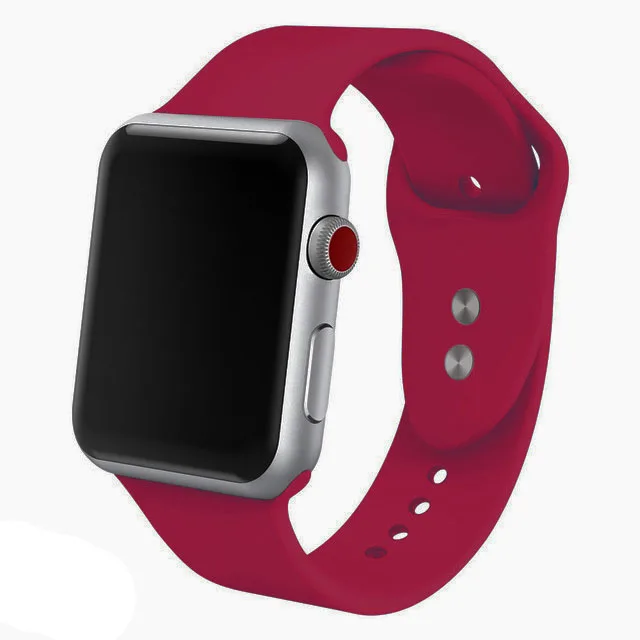 Мягкий силиконовый сменный спортивный ремешок для 38 мм Apple Watch Series4 3 2 1 42 мм наручный браслет ремешок для iWatch Sports Edition - Цвет ремешка: NO.40.Rose-Red