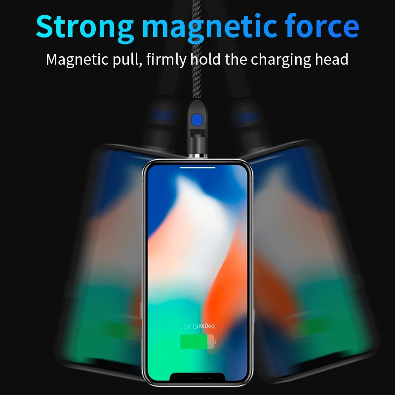 Круглый Магнитный кабель GREENPORT для iphone lightning xs 3A Шнур Micro Usb Type C быстрой зарядки